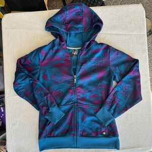 Burton Blue and Purple Patterned dryride sweatshirt jacket size L